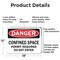 Signmission 12 in H x 18 in W, Aluminum, Rectangle, Confined Space Permit Required Do Not Enter OS-2PACK-DS-A-1218-L-19305 - alternate 3